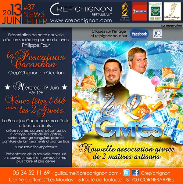 La dernière création sucrée de <a href="/PhilippeFaur/">Philippe Faur</a> et @CrepChignon : la Pescajou Coconhon. OFFERTE le 19 juin dès 19h.