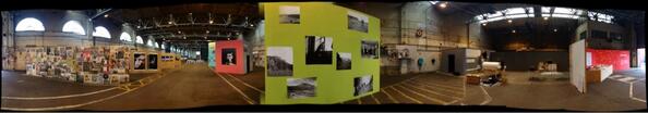 annesiegel's tweet image. Made a Tramshed panorama while installing #ffotohive. We are launching tomorrow at 5pm #diffusion2013