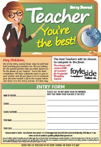 DerryJournalPro's tweet photo. Last chance to enter Teacher You're the Best competition.  Deadline Wed @ 10am.  See all finalists in Friday's paper http://t.co/nZqNcqwnjB