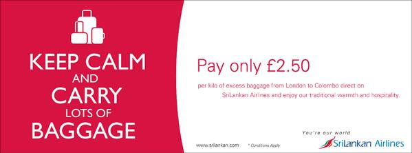 srilankan airlines excess baggage