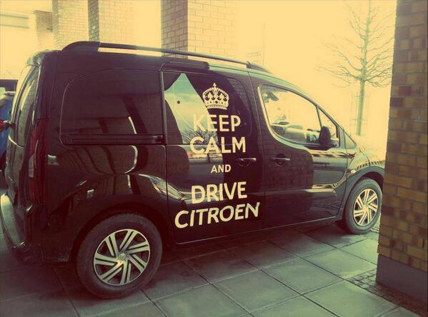 Citroen's tweet photo. "Keep calm and drive #Citroen." http://t.co/wY8kzs3gHI