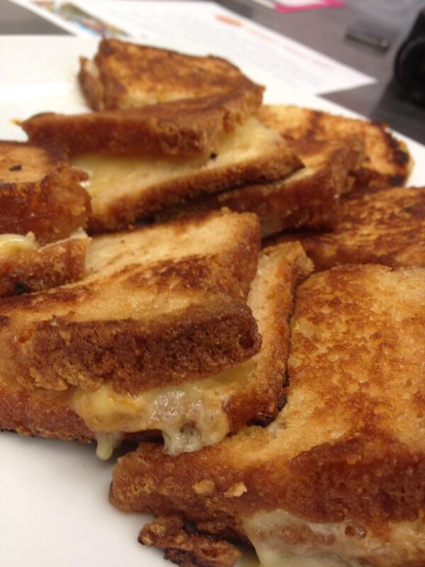 chef_ilona's tweet photo. MT @culinarycamps "honey n Beer bread grilled cheese sandwiches! W/ @COWSICECREAM @PEIBrew @honibe @chef_ilona http://t.co/rA8BXFxI3V "