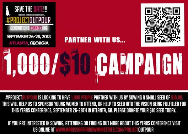MarissaFarrow's tweet image. Please consider partnering with #ProjectOutpour 2013 to help us reach our goal! marissarfarrowministries.com/projectoutpour FMI