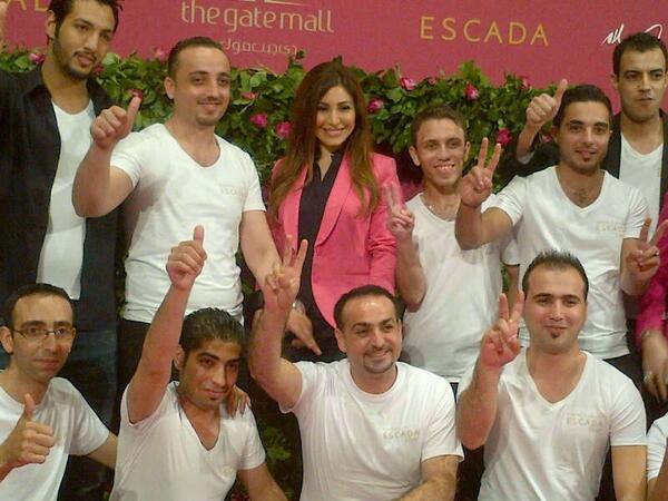 yara_lb's tweet photo. With ESCADA team :))))) #escada #escadaperfume #especialyescada #doha #yarafans #yarasinger http://t.co/1QDh1XKBR9