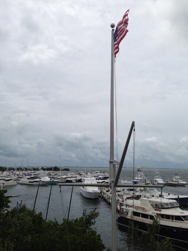 Nice windy day for sailing on Biscayne Bay while ducking the rain-storms!