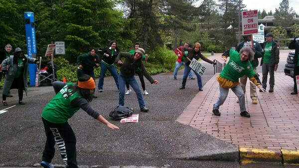 Zumba picket line #tescstrike