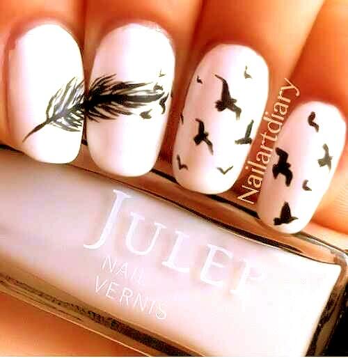 Tumblr__Fashion's tweet photo. OMG love love love these nails #cute #pretty #gorgeous #stylish #creative #Nails #beautiful #Feathers #NudeNailColor http://t.co/CQ2ZrIHCug