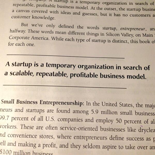 ivankrapacher's tweet photo. Clara definición d @sgblank sobre #Startup http://t.co/YZlxuucLPb