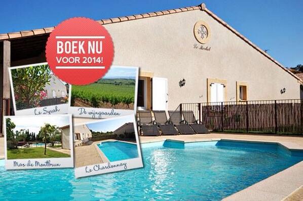 U kunt vanaf nu al uw verblijf reserveren voor het nieuwe seizoen! Zie wijnvillas.nl/beschikbaarhei… voor meer informatie.
