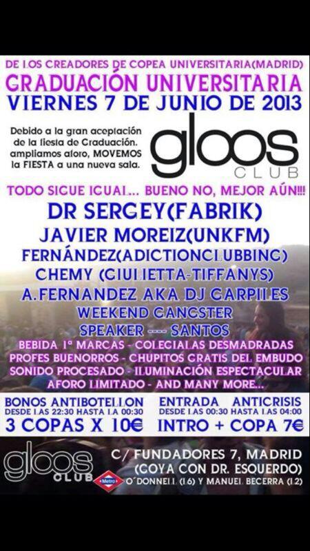 uaxparty's tweet photo. Debido a la gran aceptación,  GRADUACIÓN UNIVERSITARIA se traslada a GLOOS CLUB! @UAX_Enfurecida @AdictionOnAir http://t.co/sRlXBfSmZD