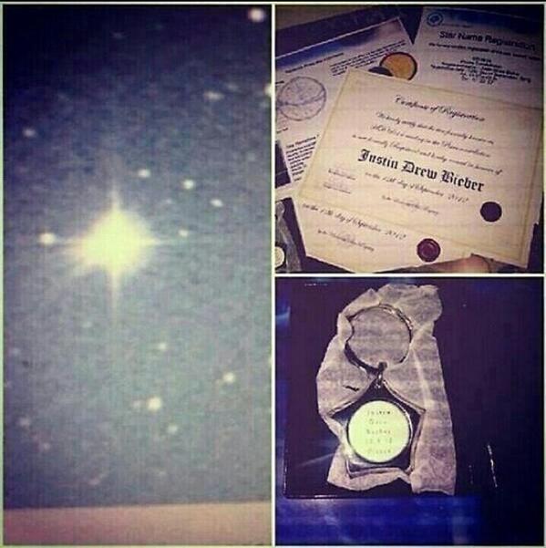 iMessageBiebs's tweet photo. Justin paid NASA $1.000.000 to call a star " #Belieber" is this true? *o* http://t.co/zbHtzYhos8