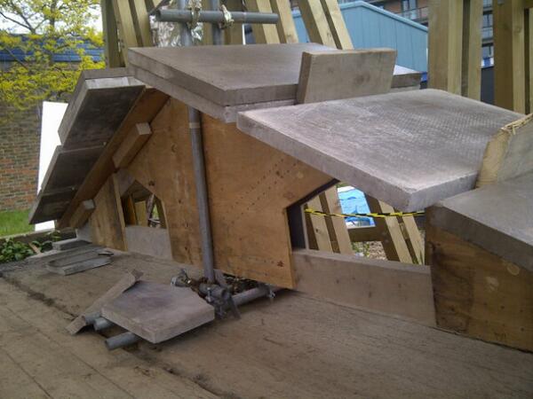 kieranjm91's tweet photo. Truss testing stage 3: load with 256kg each side, total of 512kg!! @CTCaravanserai #flitched #ctcmake http://t.co/7Xm3GGeXIb