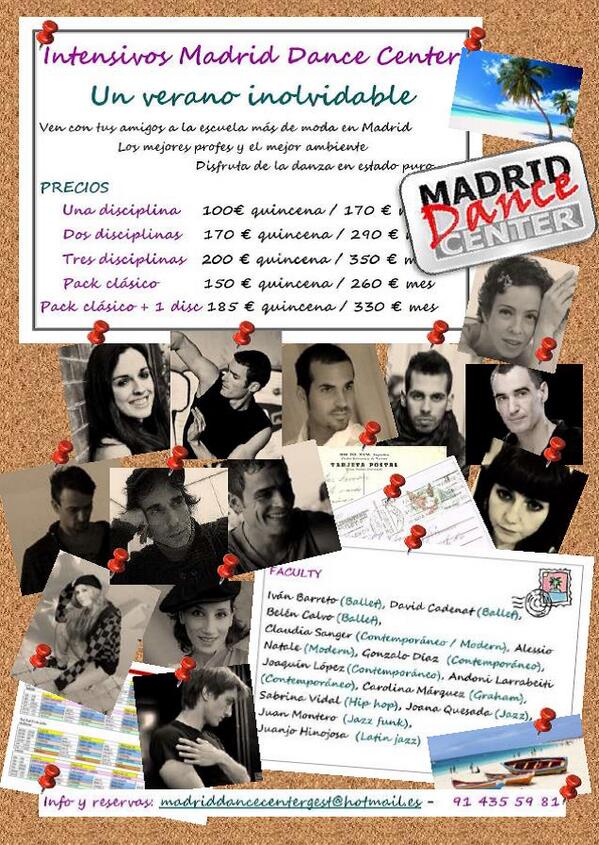 MdrdDanceCenter's tweet photo. Tienes en nuestra página web: http://t.co/1E0FDn6WB1 todos los horarios de los intensivos de verano !! http://t.co/S9Ax9YKdpw