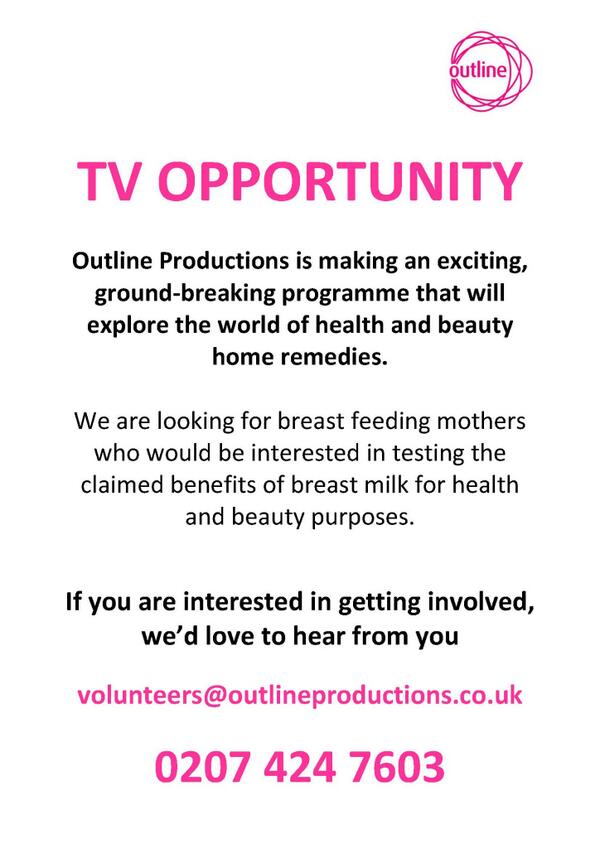 Are you a breast-feeding mother and fascinated by the power of breast milk? Exciting TV show wants to hear from you!