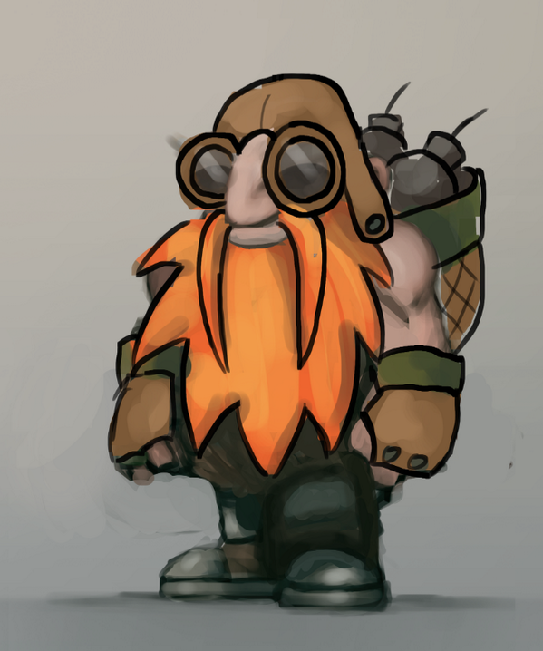 LastmoonGames's tweet photo. Another sketch from Lastmoon Games new Rpg game : Dwarf engineer http://t.co/B4BNC22z2C