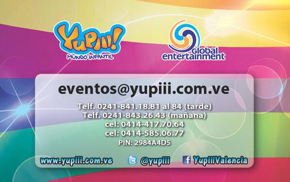 Yupiii's tweet photo. Ven y celebra tu cumpleaños aqui en Yupiii Mundo. Infantil. Tenemos paquetes desde Bs.4200 Te Esperamos! 04145850677 http://t.co/caXXYXbLEL