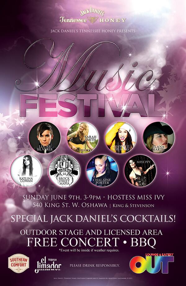 Jack Daniels Music Festival Sunday June 9th.