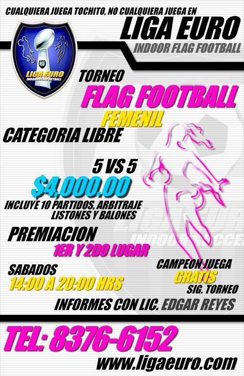 Ligaeuro_SN's tweet photo. También tenemos lugares para el torneo femenil de tochito, arma tu equipo y ve por todo! http://t.co/r6uenIHlZU