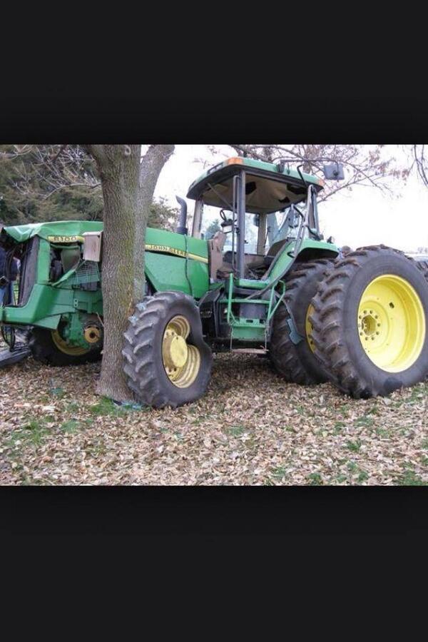 FarmFuckUps's tweet photo. Hit the tree  ONLY just tho http://t.co/rQnk1wANch