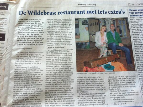 Recht tegenover ons Klimbos garderen. dit fantastische restaurant! Super geschikt voor familiefeestjes!