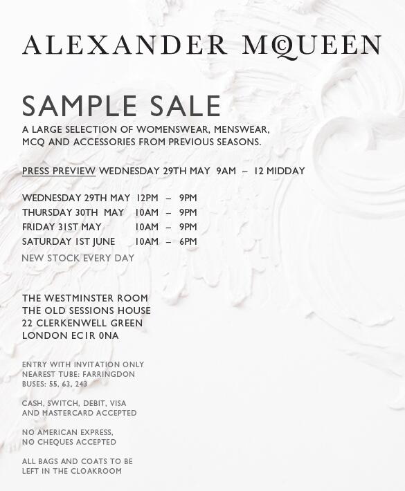 alexander mcqueen sample sale