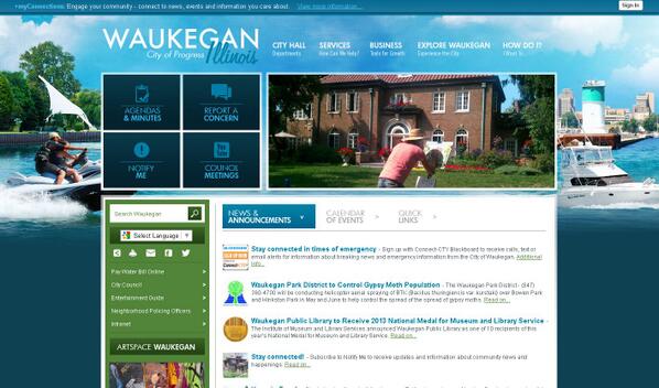 CivicPlus's tweet image. Waukegan, Illinois is now live with CivicPlus! bit.ly/1aDRSri #IL