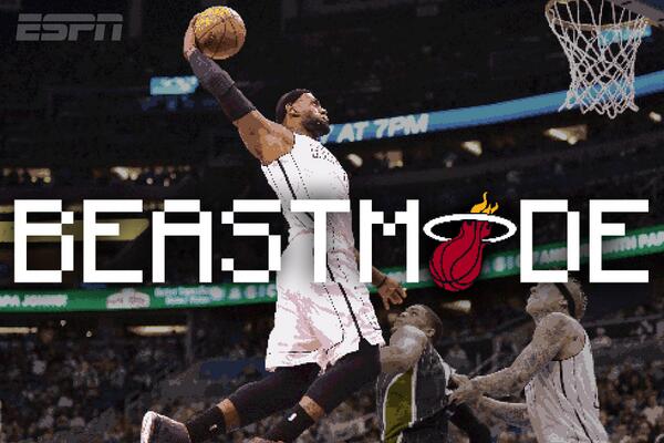 espn's tweet photo. Ladies and Gentlemen, King James has transformed into a Beast -> http://t.co/TDBDmHYODn
