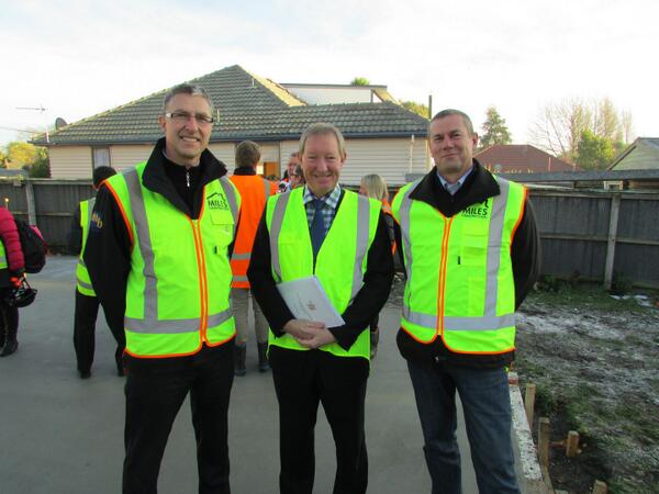 MilesConstruct's tweet image. Minister for Housing Dr Nick Smith visited the HNZC site this morning to launch a project to build 700 homes in CHCH