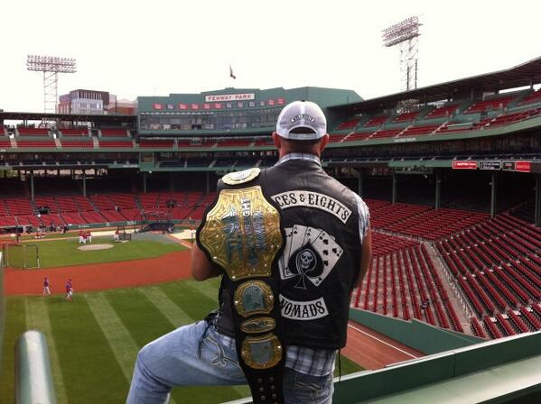 With #SLAMMIVERSARY this Sunday, earlier this week @REALBully5150 and the Aces &amp; Eights invade Boston's Fenway Park