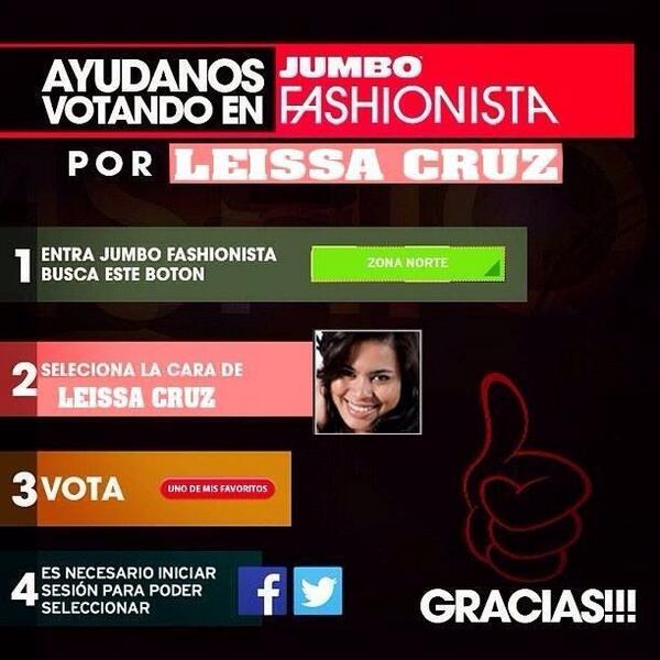Ve a jumbofashionista.com y Vota por unas de mis Diseñadoras exclusivas! Ve a la Zona Norte y Vota por #Leissacruz