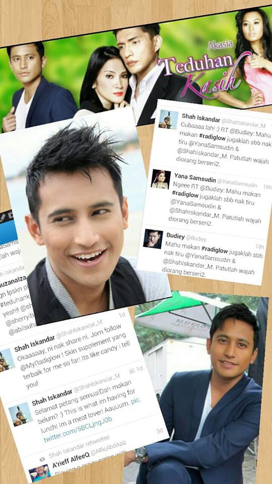 MyRadiglow's tweet photo. Hi #RADIGLOW lovers!
 Tu Kan Pelakon kacak slot Akasia TV3 TEDUHAN KASIH tengah HOT tu Jom RADIGLOW! @ShahIskandar_M http://t.co/cVIOK8sTiQ