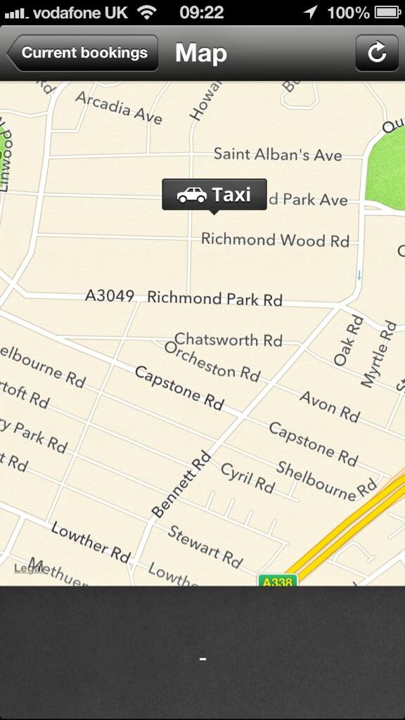 This <a href="/UnitedTaxis/">United Taxis</a> app is sweet, can follow where my taxi is!