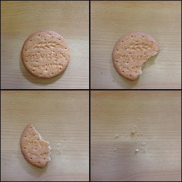 I've just done a collage of my McVities Digestive snack.

Comments: Other makes of digestive are available.