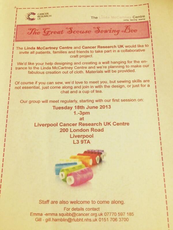 Come sew with me #LiverpoolCRUKCentre