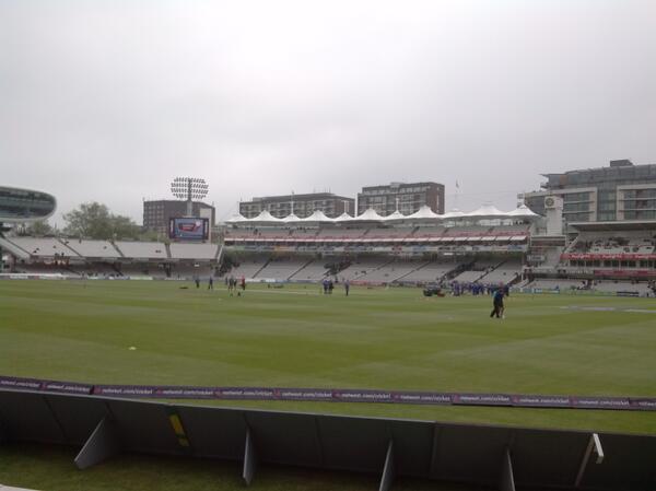 At Lords cricket ground awaiting the one day game. A little cloudy at the moment.