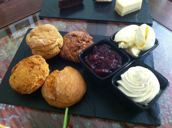 LakesTea's tweet photo. And another picture, delicious scones and Devonshire clotted cream http://t.co/JlyjMYNI0r