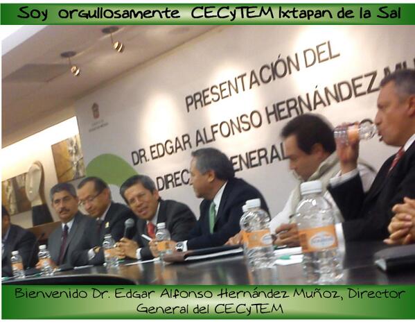 JuanZetesp's tweet photo. Damos la bienvenida al Dr. Edgar Alfonso Hernández Muñóz como Director General del CECyTEM http://t.co/G5fX1YP4tB