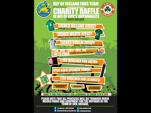 We will be running a raffle over the next 2 weeks to raise much needed funds 4 the orphanages in lviv #eurofan2013