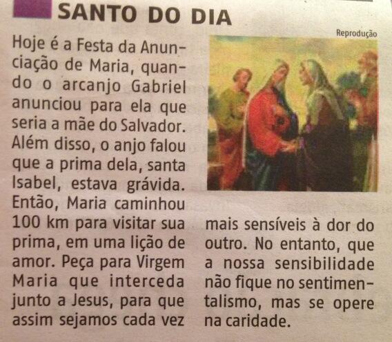 SoniaAbrao's tweet photo. 31 de Maio, um dia muito especial: o arcanjo Gabriel anuncia à Virgem Maria que Ela seria a Mãe do Salvador! http://t.co/CtAvO61FZ3