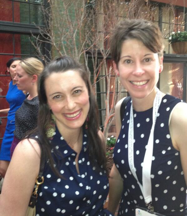 molly_oneill's tweet image. The hot new trend at #BEA13? Agents in polka-dot dresses! @tina_wexler &amp;amp; Kristin Nelson