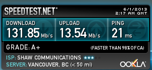verzoletto's tweet photo. @jtgi you should try 130 Mbs... http://t.co/KMhjgtSD7Z