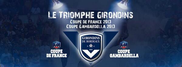 girondins's tweet photo. Soir de triomphe pour les Girondins de Bordeaux qui font le carton plein au Stade de France. Bravo aux joueurs ! http://t.co/VawcG0sYT4