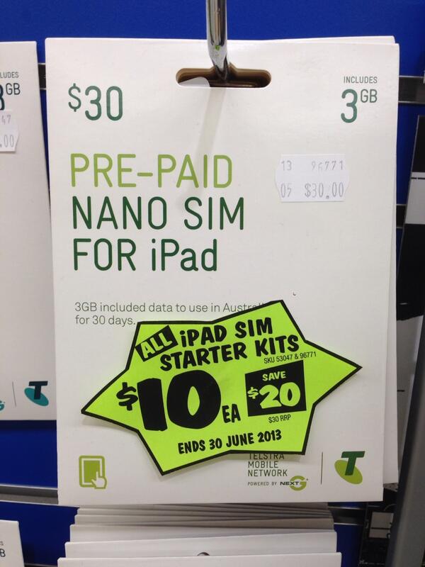 StuW_JBaus's tweet photo. On Sale @JBElizStTelco - iPad prepaid starter kits only $10 for 3GB! 66% OFF!!! @JBHiFi (must be activated instore) http://t.co/zVMqS94J1R
