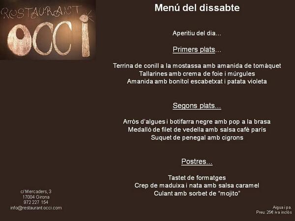 restaurantocci's tweet photo. El menú per avui dissabte. http://t.co/tq9yIe4jcs