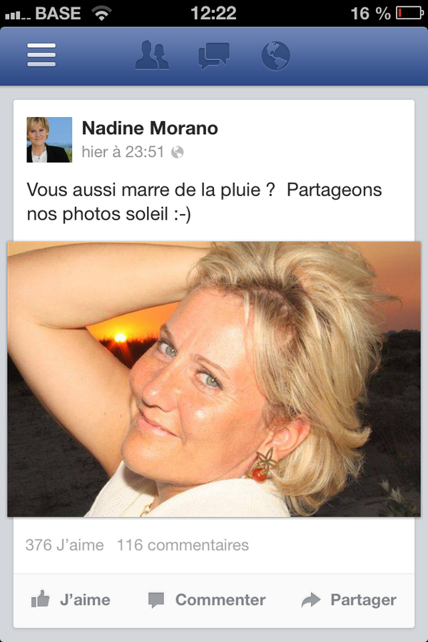 MorvanAurelia's tweet photo. Est-ce que les gens qui dorment la nuit ont tous bien eu connaissance de ce qu’a commis Nadine Morano hier à 23h51 ? http://t.co/KYQAU29iD6