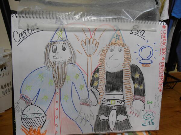 64frogger's tweet photo. this was our combined piece of art. Our character development session. The wizard and witch in love. xxx http://t.co/ve1y7P0EMX