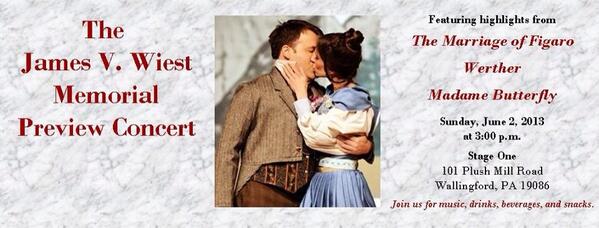 DelValOpera's tweet image. Tomorrow night:  Summer Festival Preview.  Stage One in Wallingford, PA. 3pm. #opera #concert #DVOC