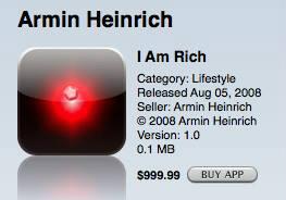 TechandFacts's tweet photo. There used to be an app in the Apple store called “I Am Rich”. It sold 8 copies and was $999 http://t.co/W0IqhPcRc4 http://t.co/VUS6i6AnS5
