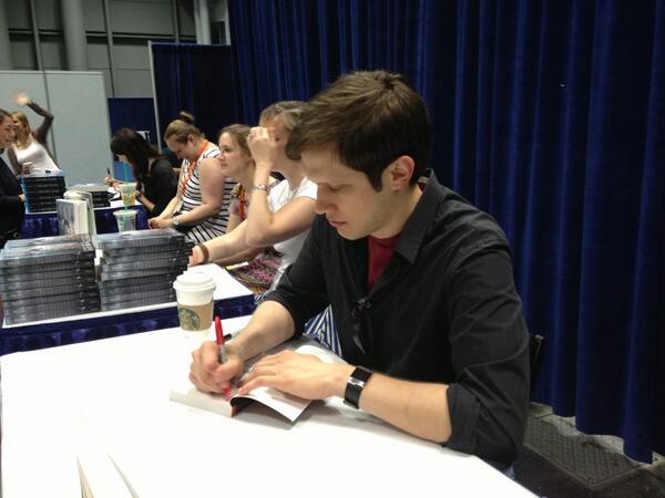 Psyched to be at <a href="/dankrokos/">Dan Krokos</a>'s signing for False Sight! #bea13 @hyperionteens