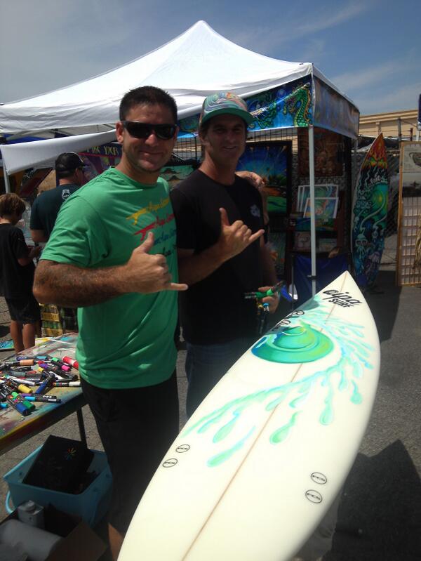 aipasurf's tweet photo. @DrewBrophy laying down some sick paint on an AIPA board. #foamez #20yranniversaryparty #shaping #surfboards #surfart http://t.co/J5NCOsvNZY